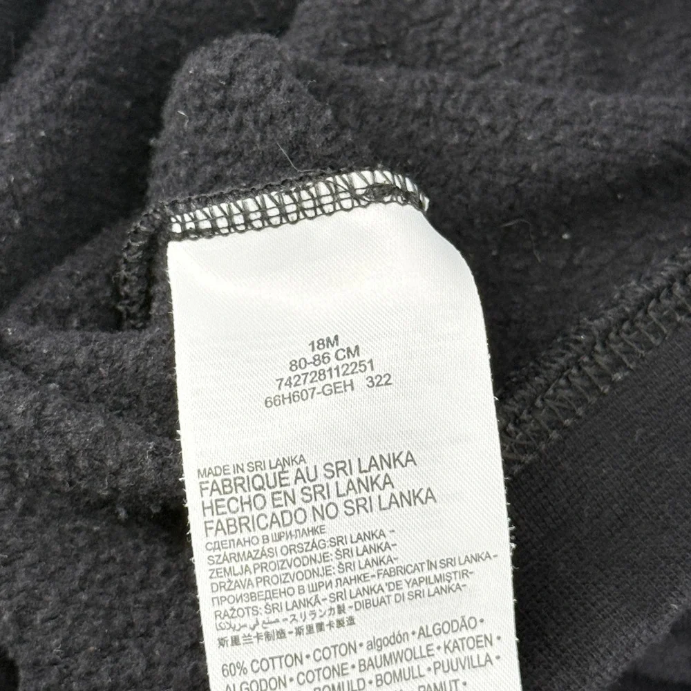 Nike Air Hoodie Kids 18M Black Cotton Blend Regular Fit Logo Pullover Sweatshirt